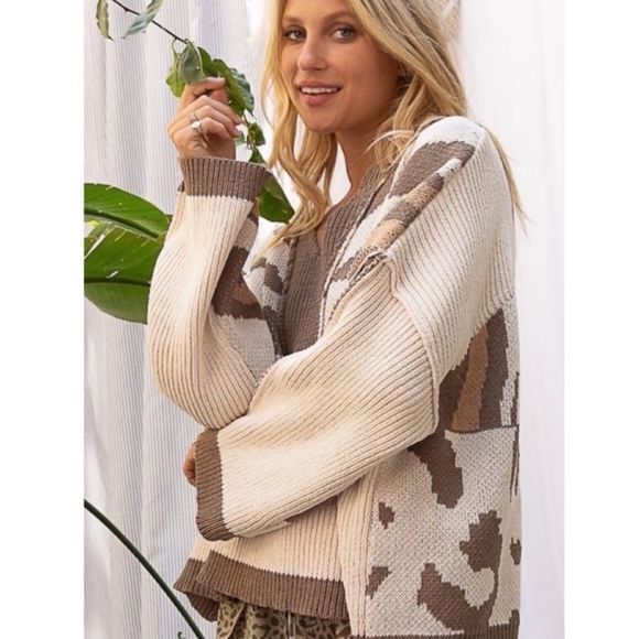 POL Comfy in Camo Oversized Cozy Pullover Sweater - Picture 9 of 9
